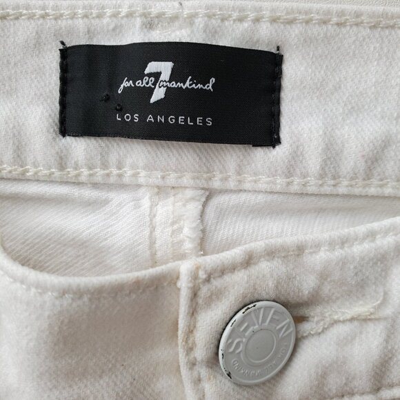 7 for All Mankind Peggi  High Rise Tapered Straight Leg Jeans White Size 29 - Picture 6 of 16